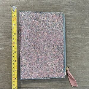 J Crew glitter zipper clutch